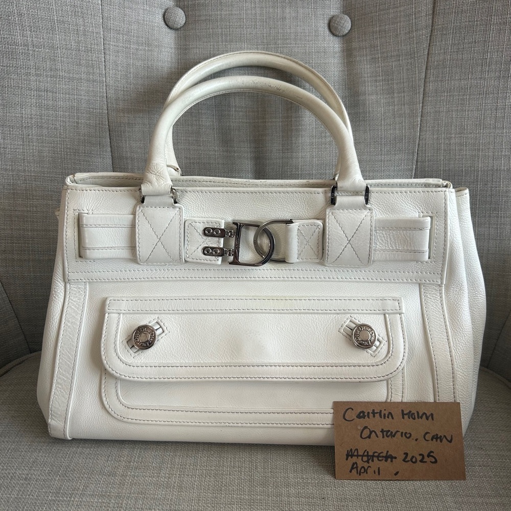Sold -Dior White Mini Bag with Structured Design